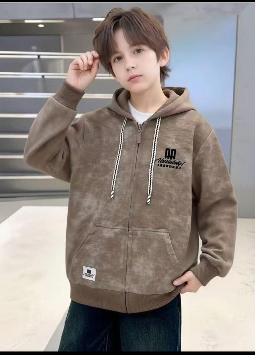 Boys' Zip Up Cotton Hoddie