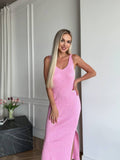 Pink Textured Maxi Dress